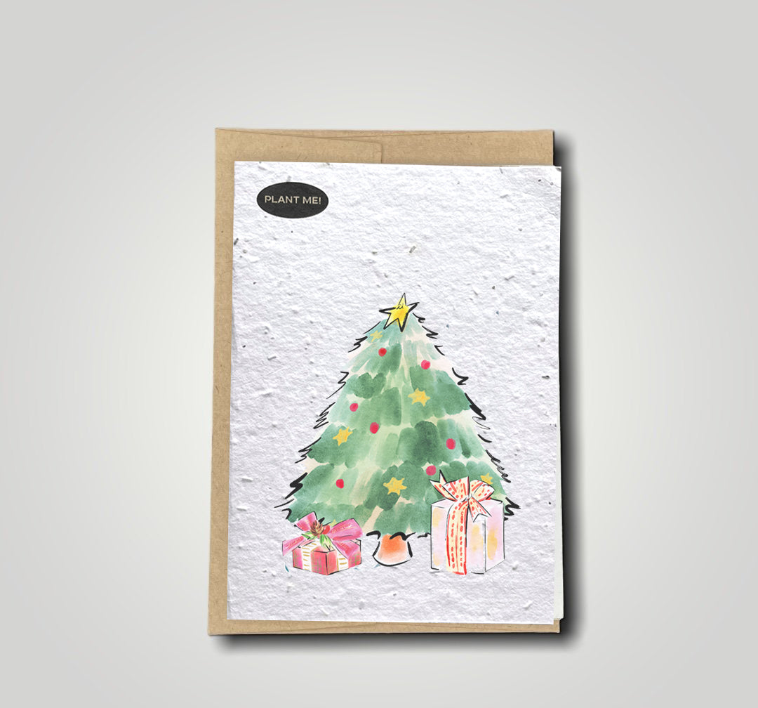 Artistic Christmas Tree Plantable Greeting Card