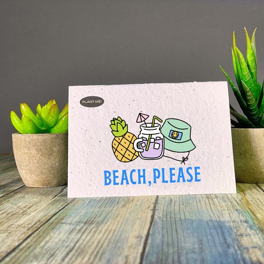 Beach, Please Plantable Greeting Card