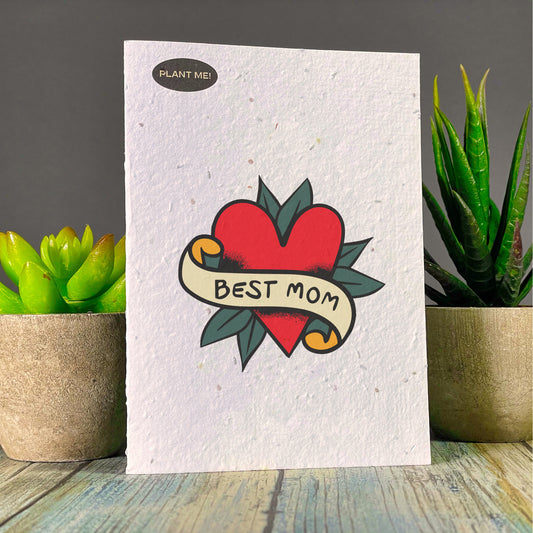 Best Mom Tattoo Plantable Greeting Card