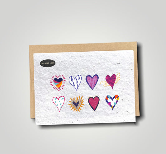 Eight Hearts Plantable Valentines Day Card