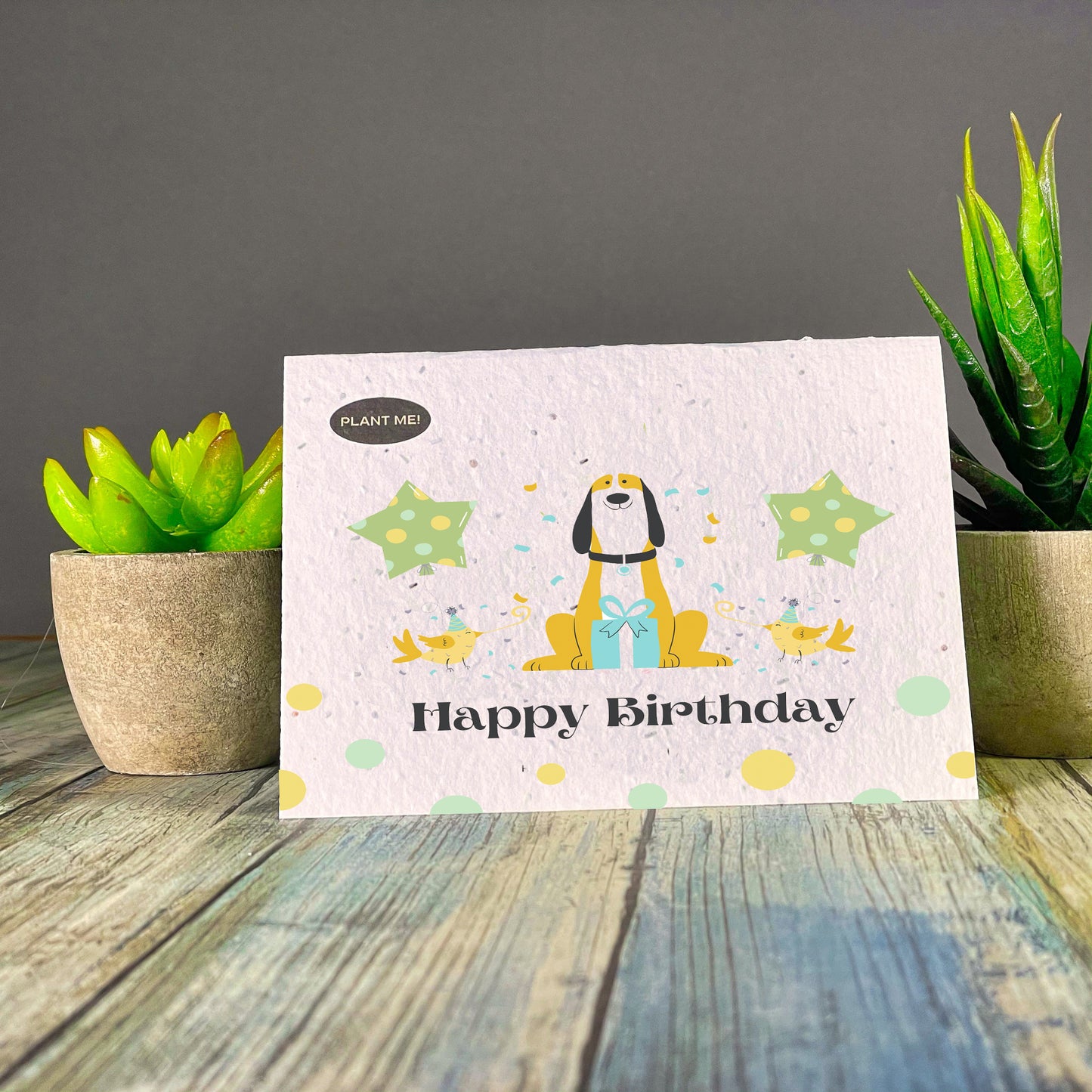 Happy Birthday Dog Plantable Greeting Card