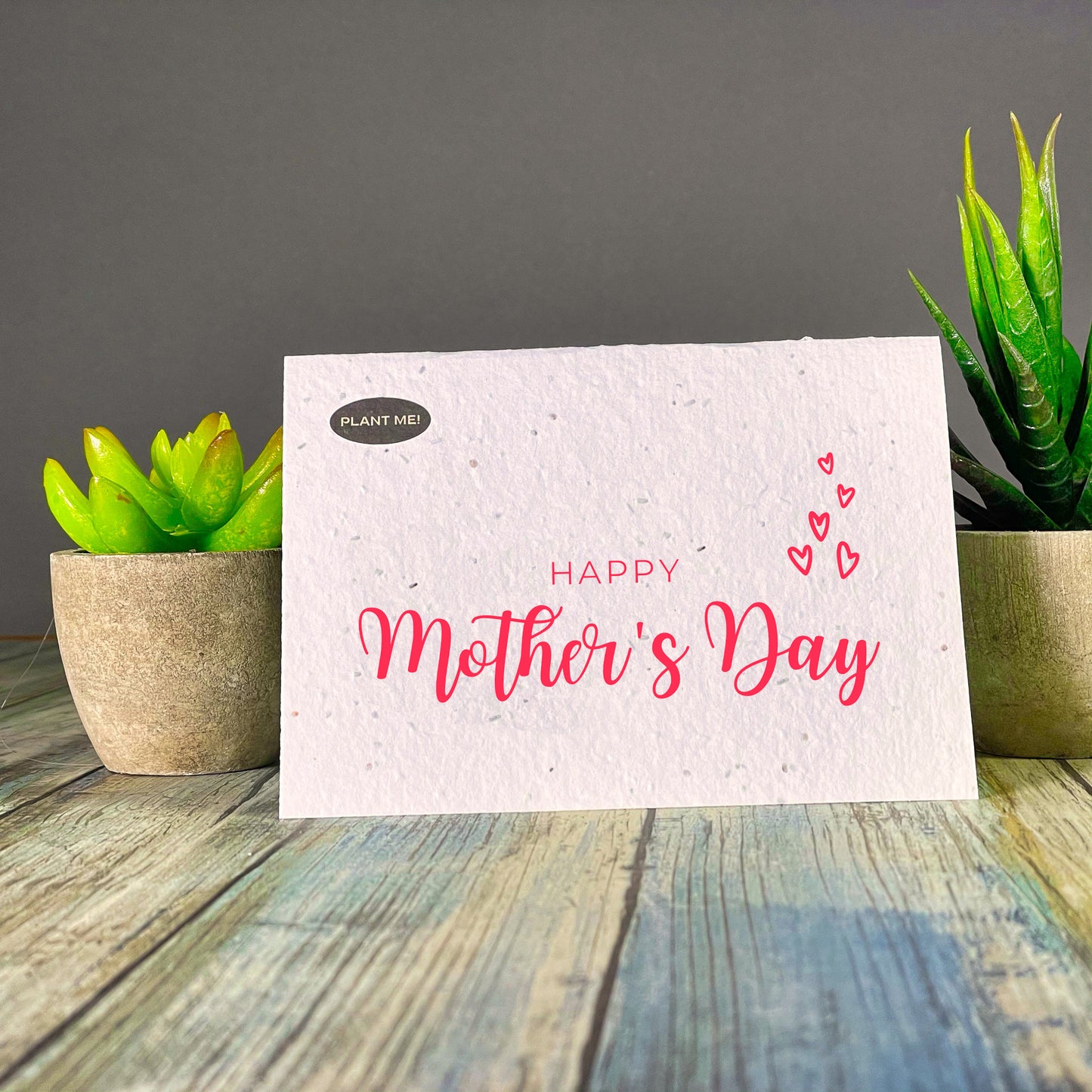 Happy Mothers Day With Hearts Plantable Greeting Card