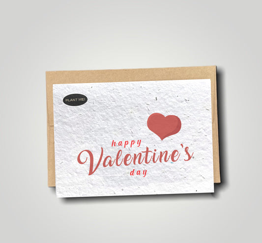 Happy Valentines Heart Plantable Card