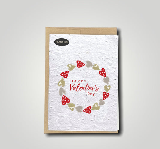 Happy Valentines Day Hearts Plantable Greeting Card