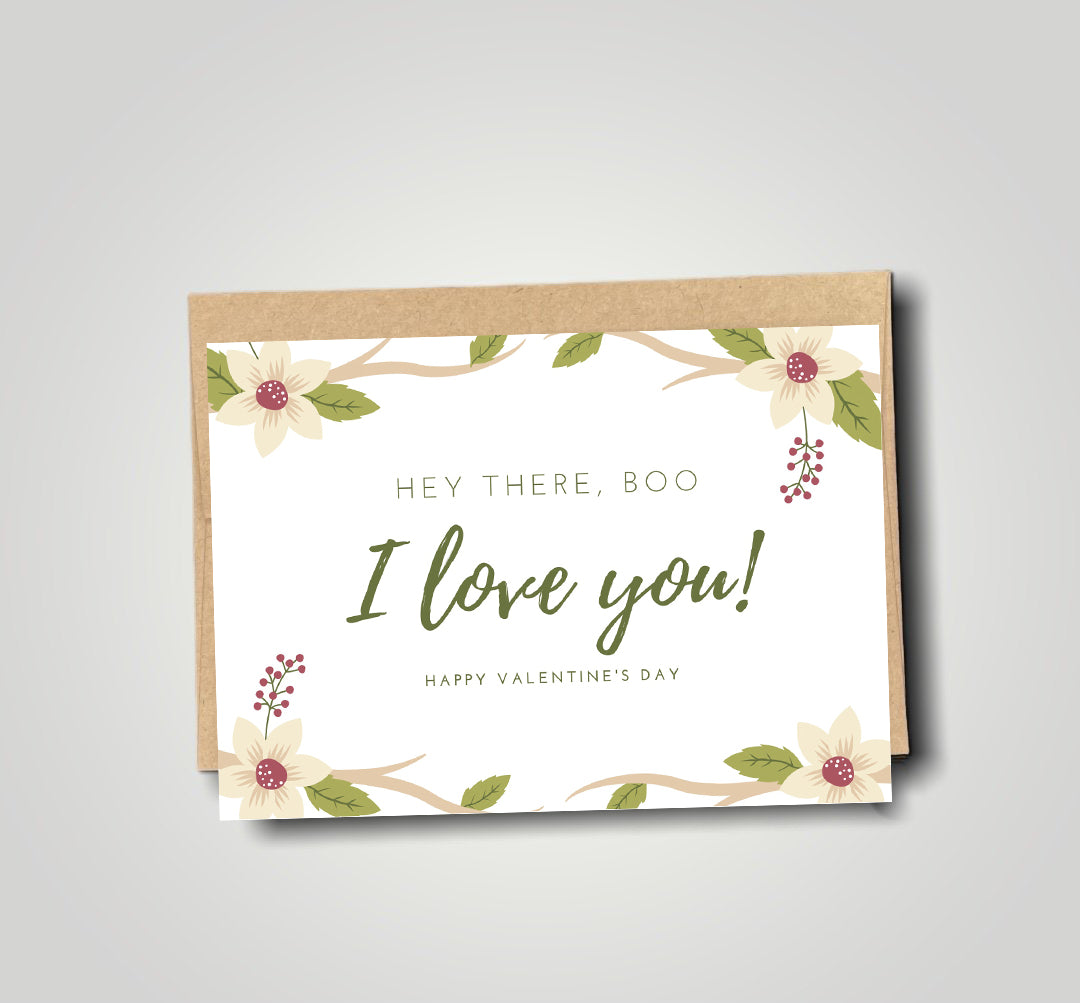 Hey There Boo I Love You Plantable Valentines Day Card