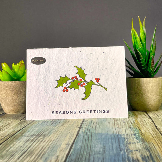 Holly Plantable Xmas Card