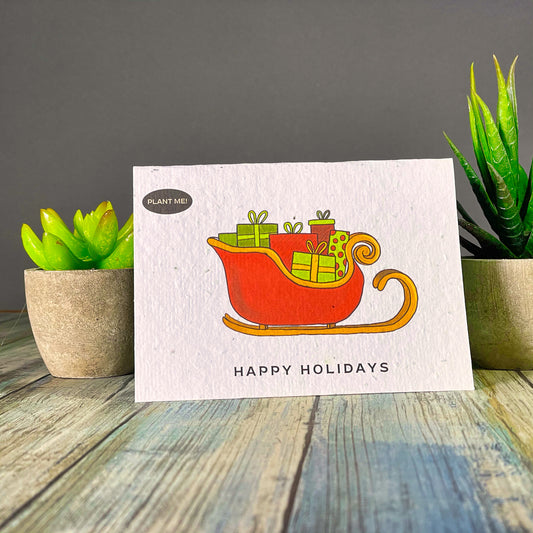 Sleigh Plantable Xmas Card