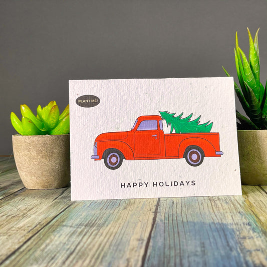 Truck & Tree Plantable Xmas Card