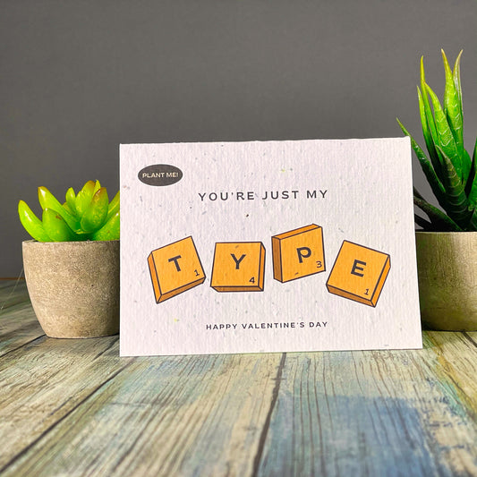 You're Just My Type Valentines Day Card