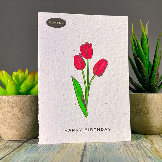 Birthday Flowers Plantable Greeting Card