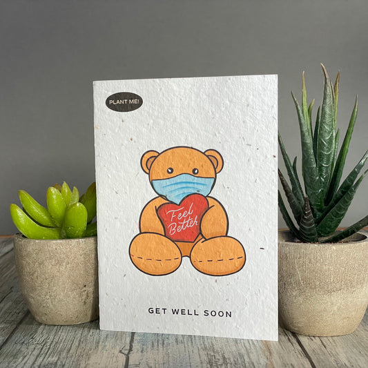 Feel Better Bear Plantable Greeting Card