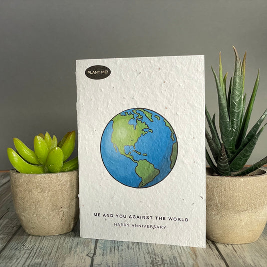 You and Me Against The World Anniversary Greeting Card