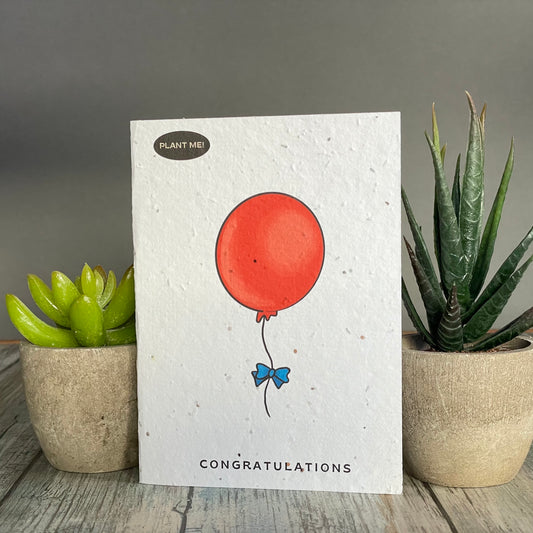 Congratulations Balloon Plantable Greeting Card