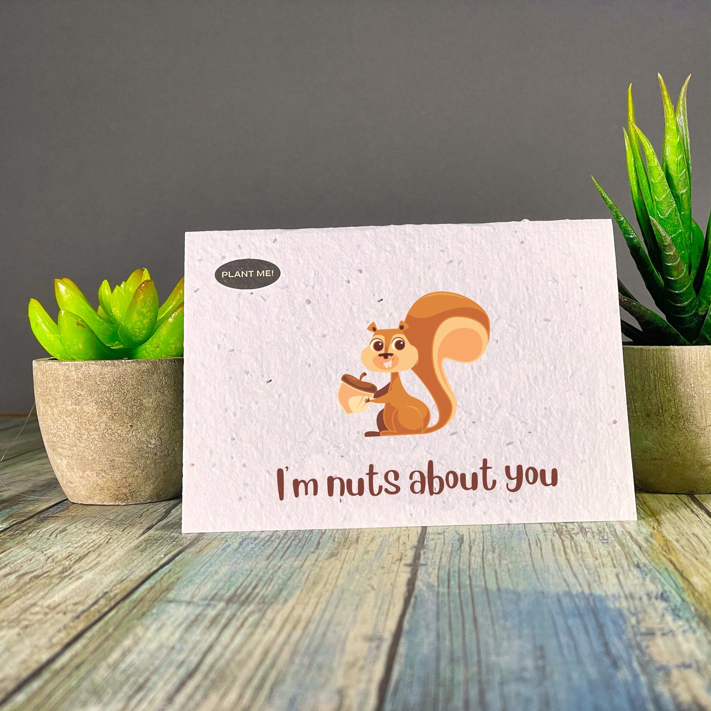 I'm Nuts About You Squirrel Plantable Greeting Card