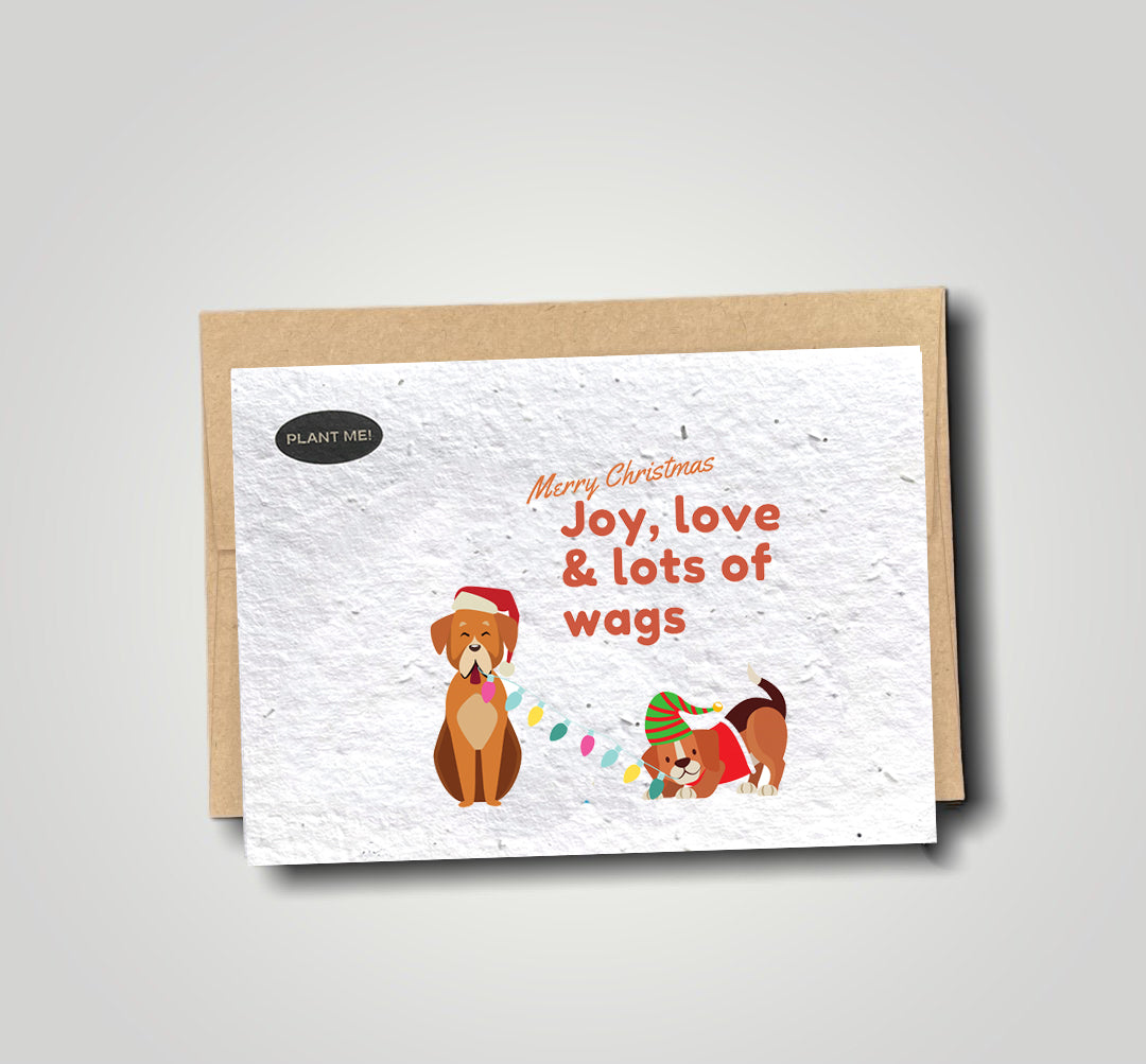 Joy, Love & Lots of Wags Christmas Plantable Xmas Card