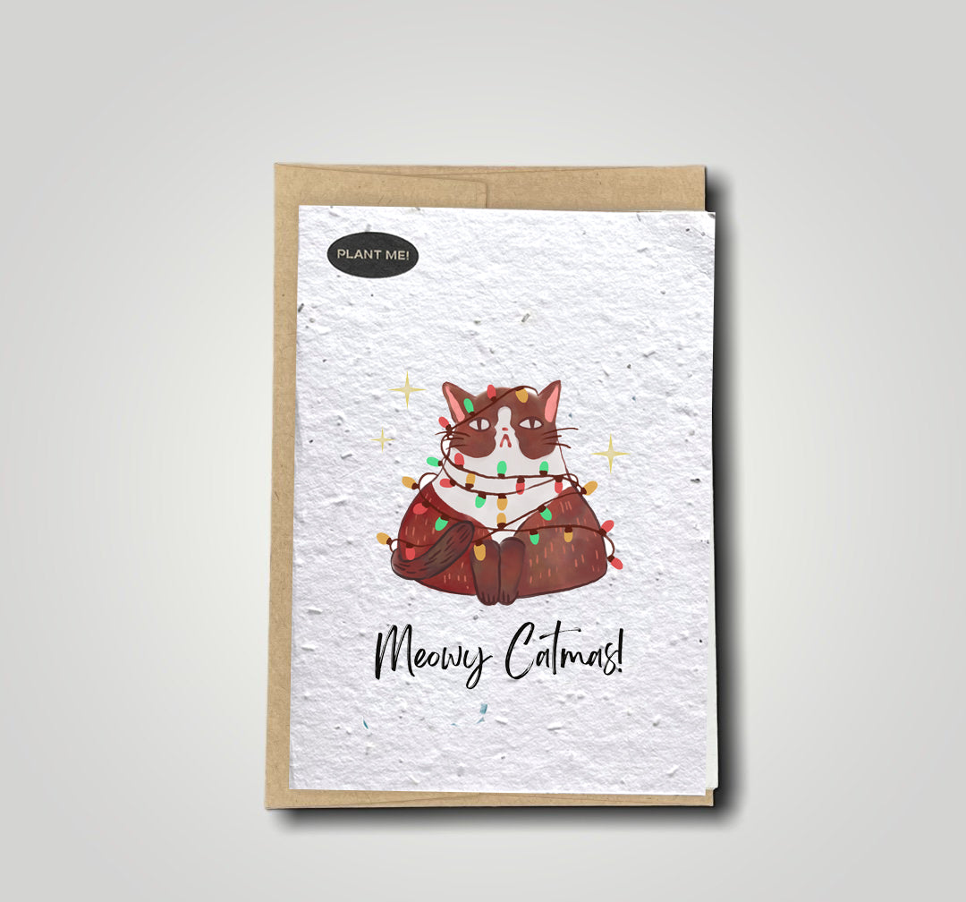 Meowy Catmas Plantable Greeting Card