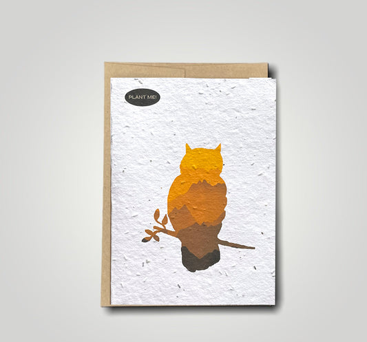 Sunset Owl Plantable Greeting Card