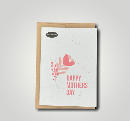 Happy Mother's Day Pink Rose Plantable Greeting Card