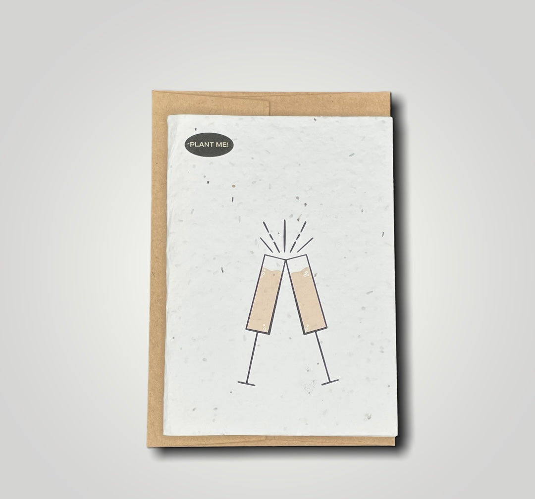 Champagne Flute Plantable Greeting Card