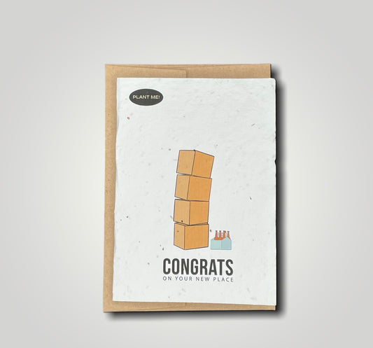 Congrats On The New Place Plantable Greeting Card
