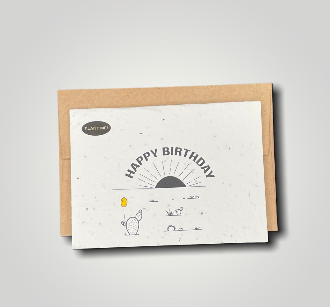 Happy Birthday Cactus Plantable Greeting Card