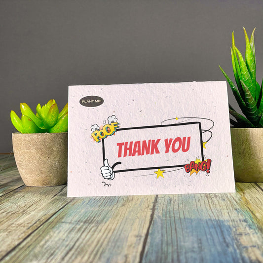 Poof, Bang Thank You Plantable Greeting Card