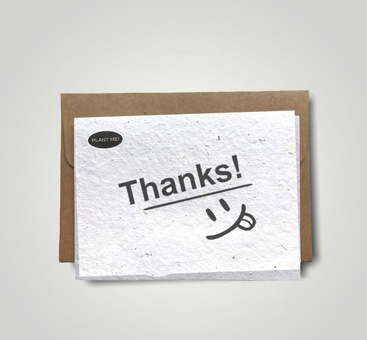 Thank You Smiley Face Plantable Greeting Card