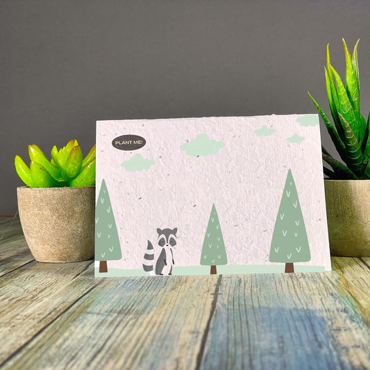 The Curious Raccoon Plantable Greeting Card