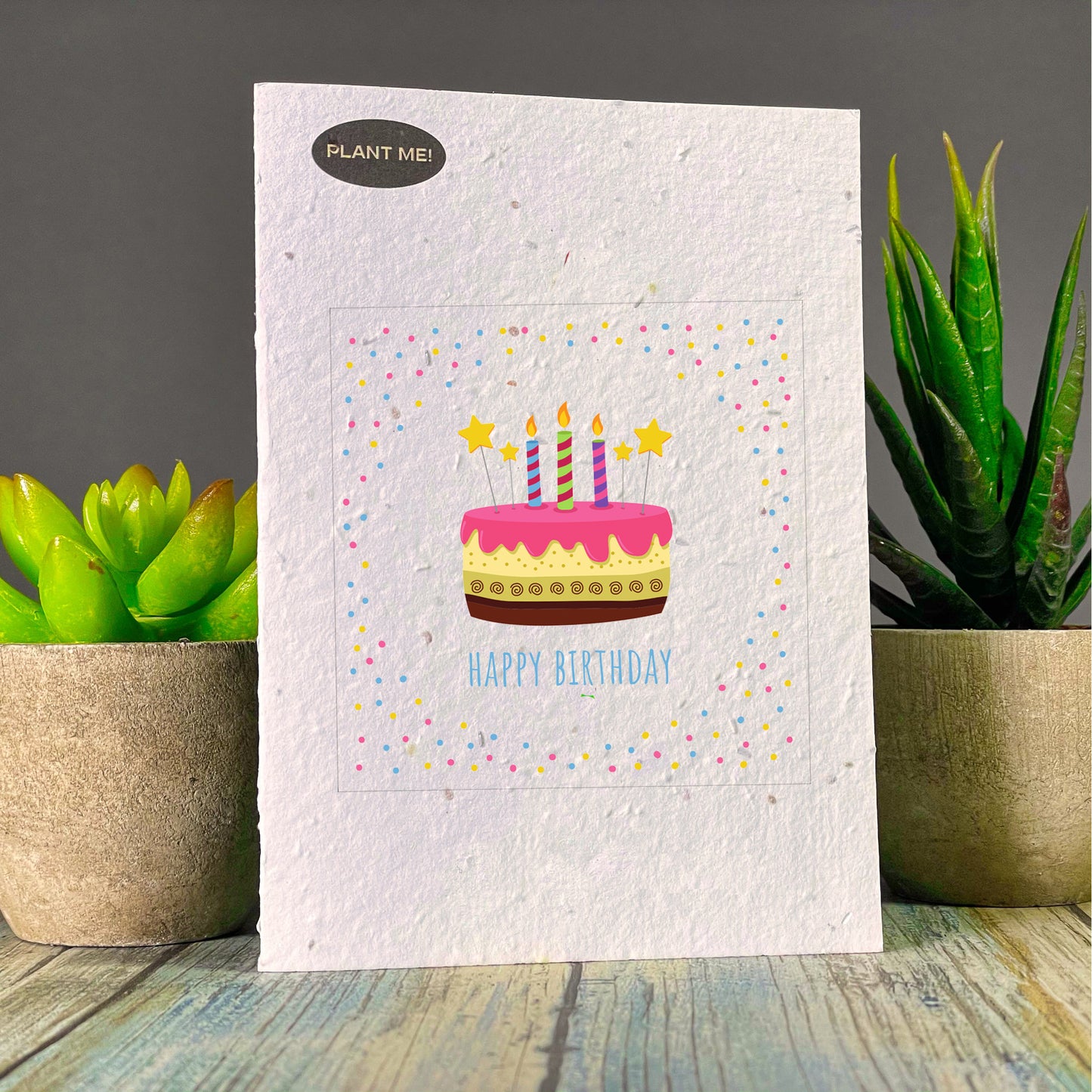 Third Birthday Cake Plantable Greeting Card