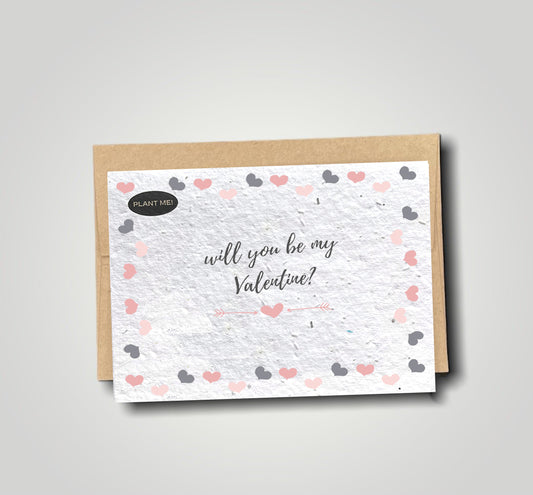 Will You Be My Valentine Plantable Card