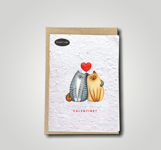 A Cats Valentine Plantable Valentines Day Card