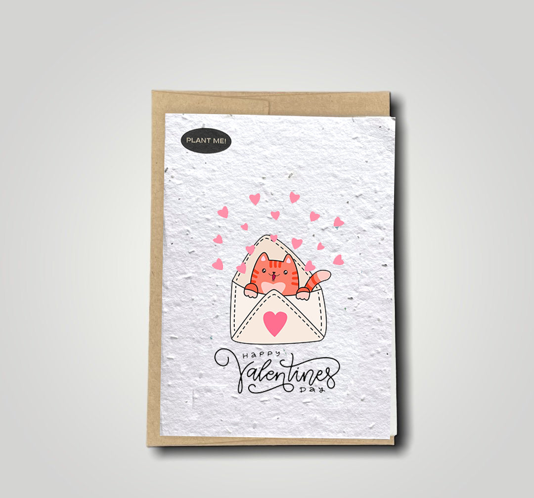 Cat In Envelope Plantable Valentines Day Card
