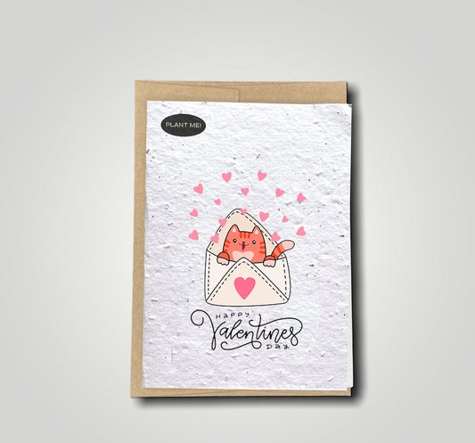 Cat In Envelope Plantable Valentines Day Card
