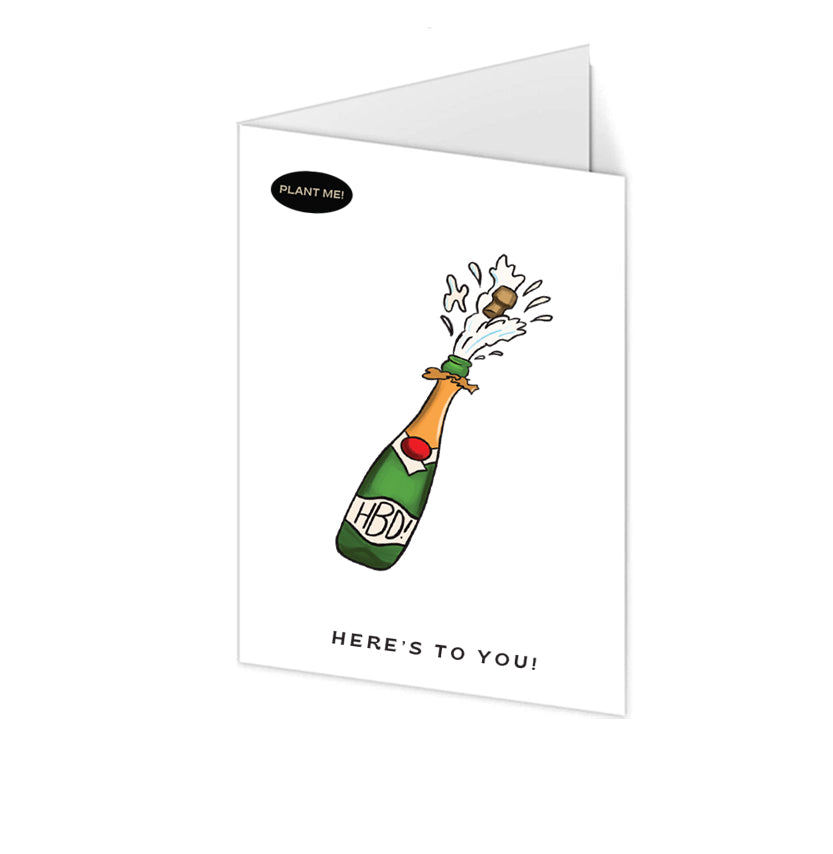 Popping Birthday Bottles Plantable Greeting Card